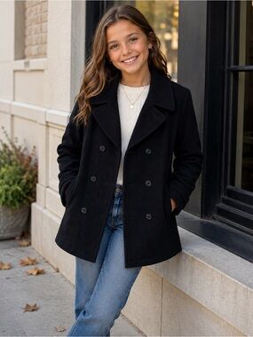 Talbots Black Double-Breasted Peacoat for Kids